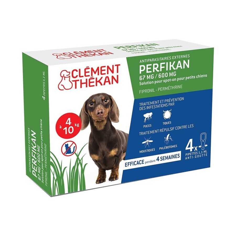Clement-Thekan Pulci e zecche Cane 4-10kg 4 Pipette