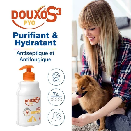 Ceva Douxo Reinigendes und feuchtigkeitsspendendes Shampoo S3 Pyo 3% Chlorhexidin 500ml