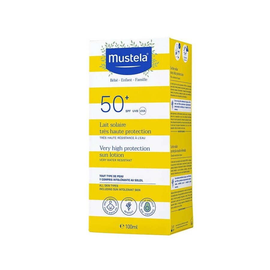 Mustela Zonnemelk SPF50+ zeer hoge bescherming 100ml Mustela Zonnemelk SPF50+ zeer hoge bescherming 100ml