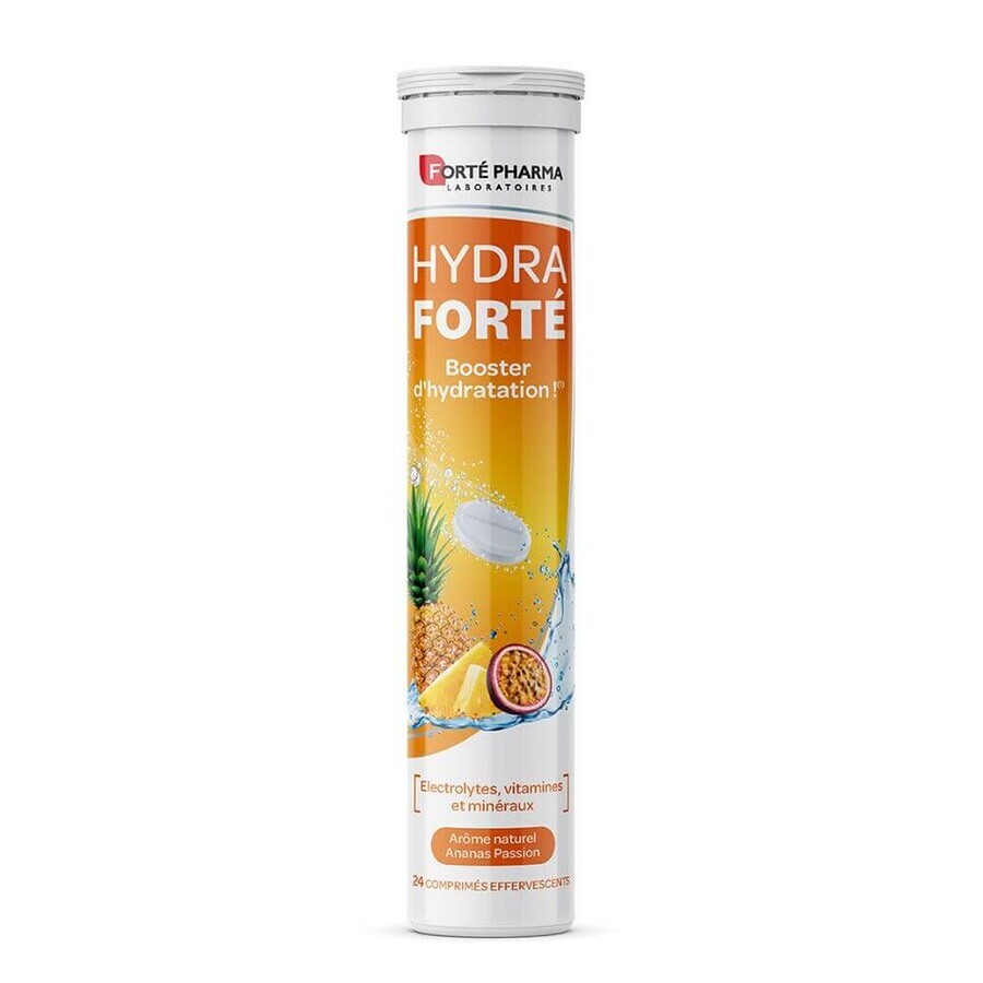 Buy Forté Pharma Hydra Forté Hydration Booster Natural pineapple flavor and passion 24 effervescent tablets Forté Pharma Hydra Forté Hydration Booster Natural pineapple flavor and passion 24 effervescent tablets