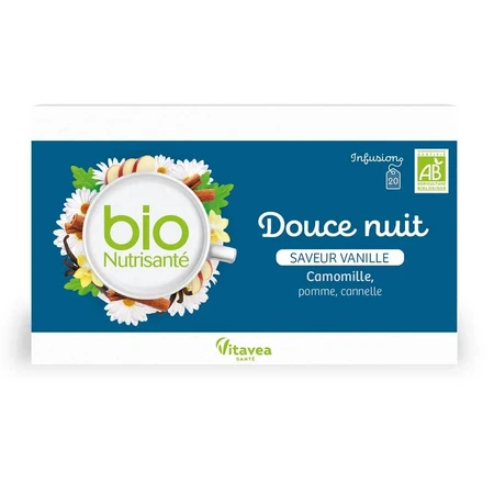 Vitavea Santé BioNutrisanté Infusion Bio Douce Nuit Saveur Vanille 20 Sachets