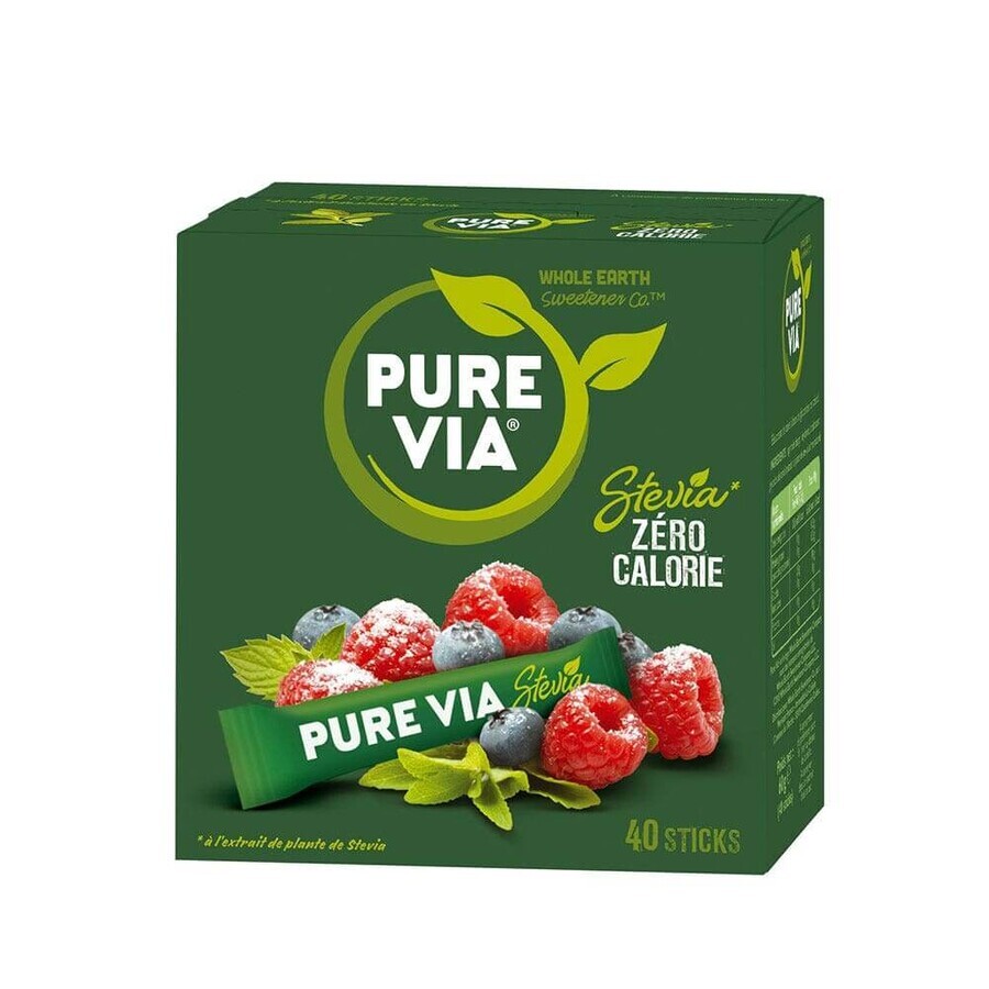 Pure Via Stevia Zero Calorie Stick X40