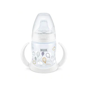 Nuk First Choice+ mit Temperaturkontrolle Weißer Lernbecher mit Silikontülle, unisex, ab 6 Monaten 150 ml
