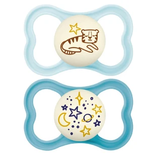 Mam Suprême Nuit Sucettes Symétrique Phosphorescente 6 Mois et Plus x2