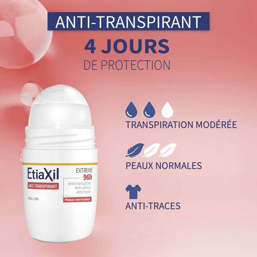 Etiaxil Déodorant Anti-transpirant Aisselles Extrême 96h Roll on 50ml Etiaxil Déodorant Anti-transpirant Aisselles Extrême 96h Roll on 50ml