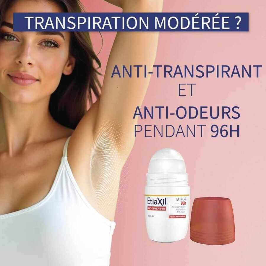 Etiaxil Déodorant Anti-transpirant Aisselles Extrême 96h Roll on 50ml