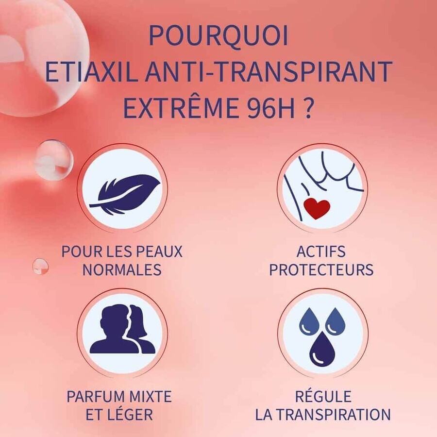 Etiaxil Déodorant Anti-transpirant Aisselles Extrême 96h Roll on 50ml Etiaxil Déodorant Anti-transpirant Aisselles Extrême 96h Roll on 50ml