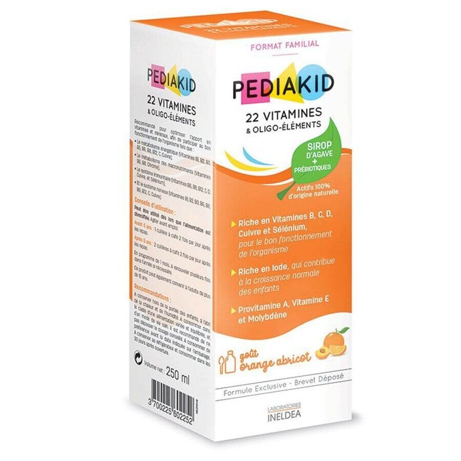 Pediakid 22 Vitamins and trace elements Syrup of oranges and apricots 250ml