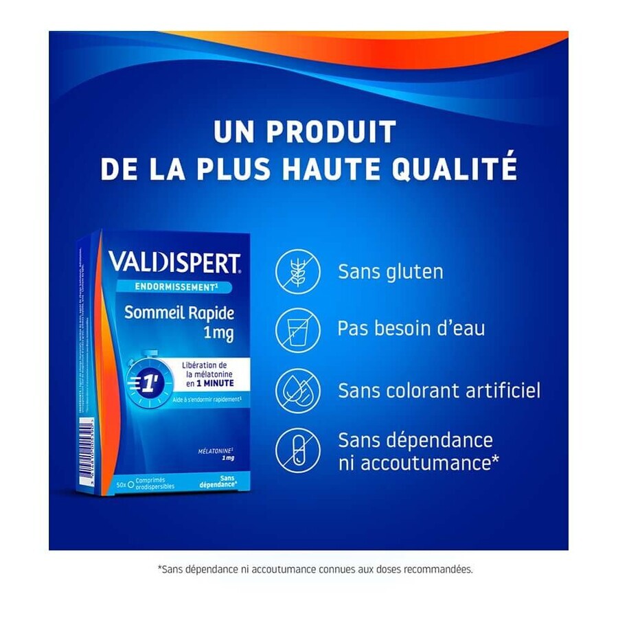 Valdispert Melatonine 1mg Snel Slapen 50 Tabletten