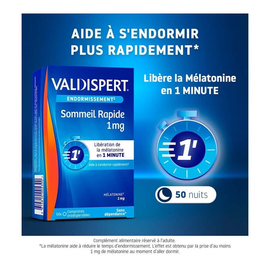 Valdispert Melatonine 1mg Snel Slapen 50 Tabletten