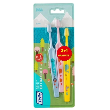 TePe Mini Cepillos Dentales Extra Suaves 0 a 3 años x3