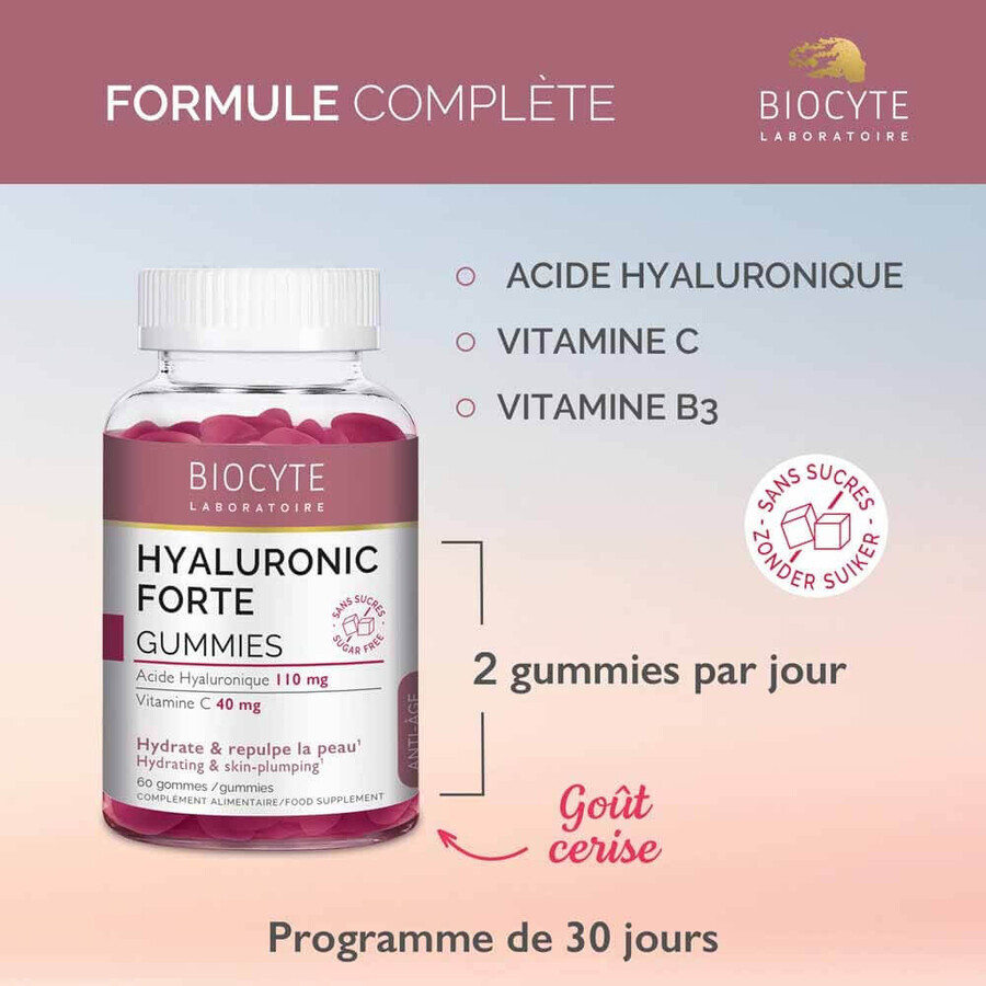 Biocyte antiîmbătrânire acid hialuronic puternic 60 de gumii Biocyte antiîmbătrânire acid hialuronic puternic 60 de gumii