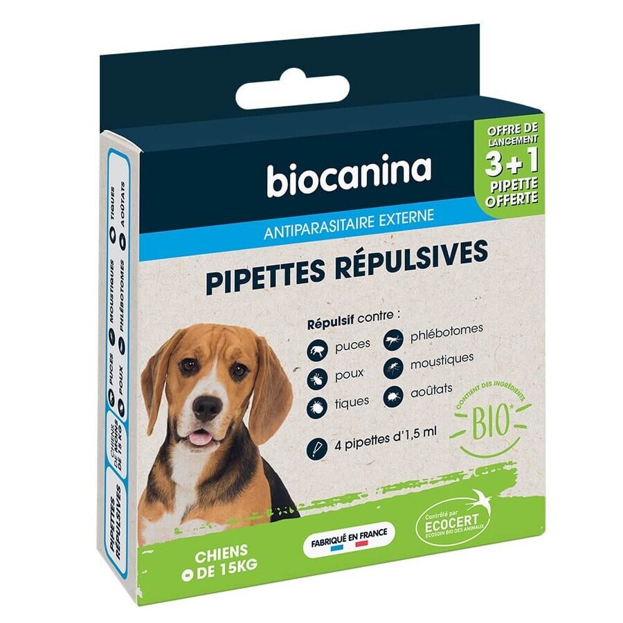 Biocanina Repellent Pipette für Welpen und kleine Hunde 3 Pipetten + 1 gratis