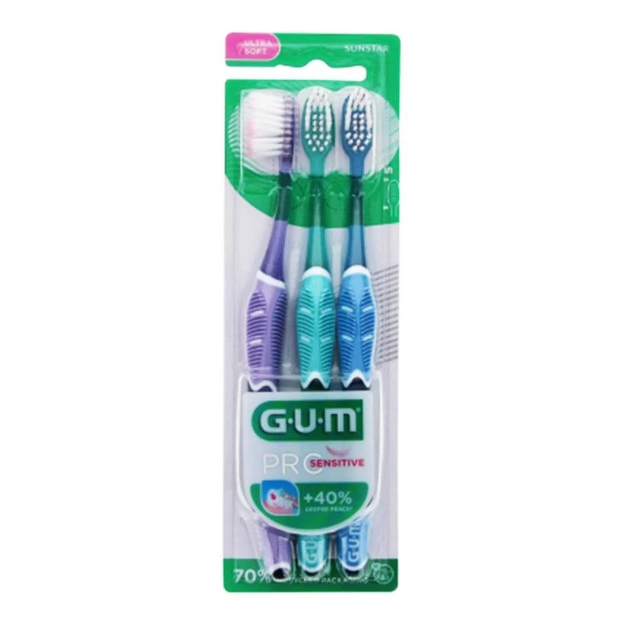 Gum Pro Sensitive Brosse à Dents Ultra-Souple 15/100e x3
