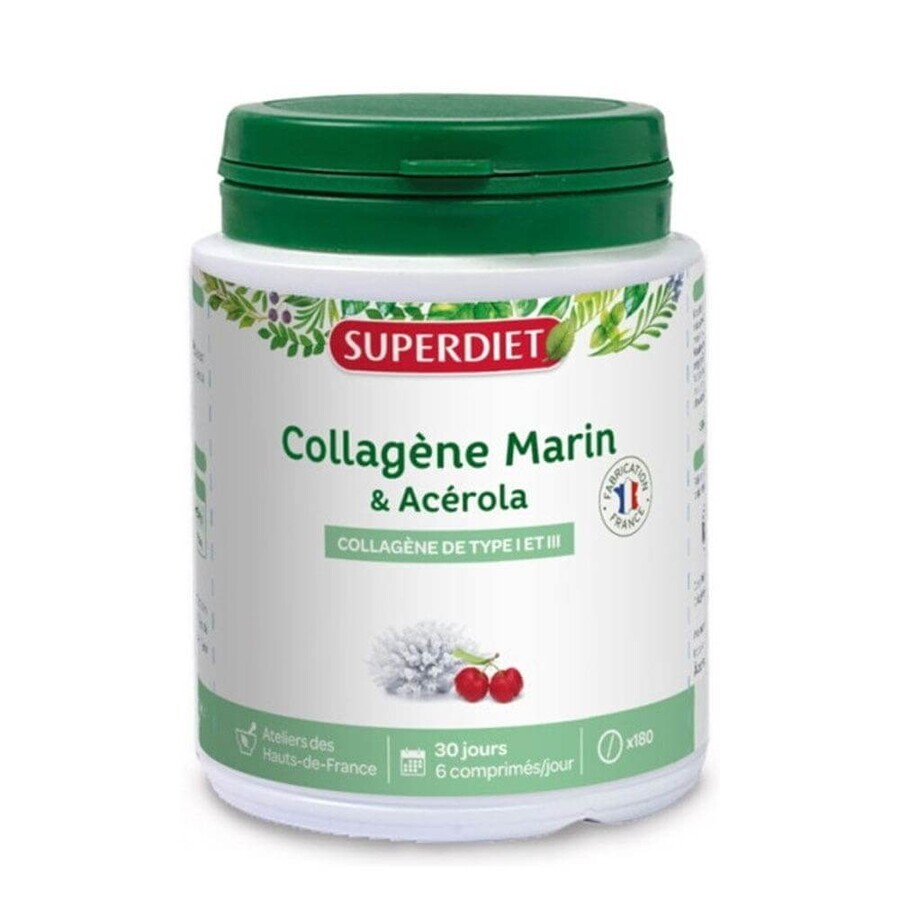 Superdiet Marine Collagen + Vitamin C 180 Tablets 180 Comprimés