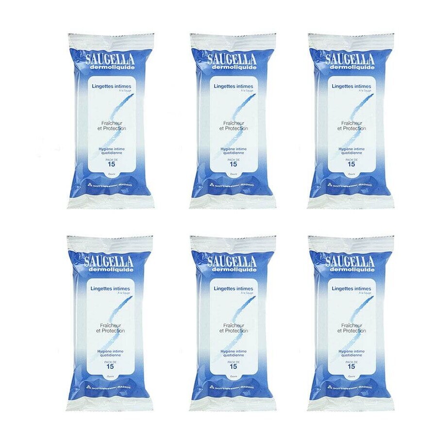 Boutique Saugella Dermoliquide Lingettes Intimes 6x15 Saugella Dermoliquide Lingettes Intimes 6x15
