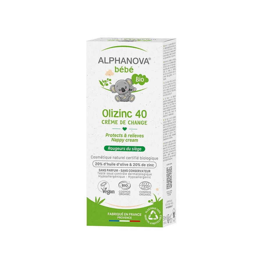 Boutique Alphanova Bébé Olizinc 40 Crème de Change Bio 50ml Alphanova Bébé Olizinc 40 Crème de Change Bio 50ml