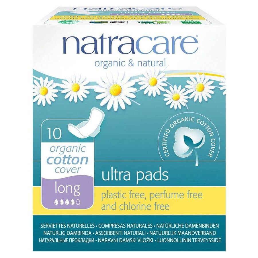 Natracare Ultra Lange Natuurlijke Handdoeken Doos van 10