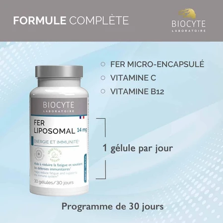 Biocyte Longevidad Hierro liposomal 30 cápsulas