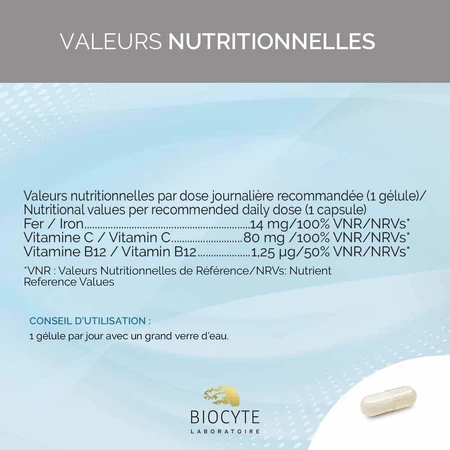 Biocyte Longevidad Hierro liposomal 30 cápsulas