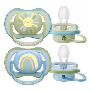 Avent Ultra Air Symmetrische Silikon-Schnuller mit Muster 0-6 Monate x2