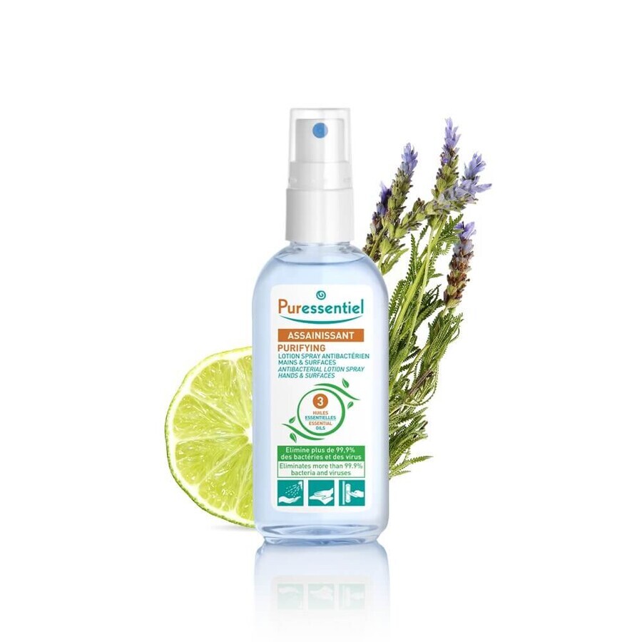 Puressentiel Reinigende Antibacteriële Spray Lotion voor Handen en Oppervlakken 80ml Puressentiel Reinigende Antibacteriële Spray Lotion voor Handen en Oppervlakken 80ml