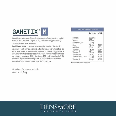 Densmore Ginecología Gametix M + fertilidad y reproducción oomo 30 sobres