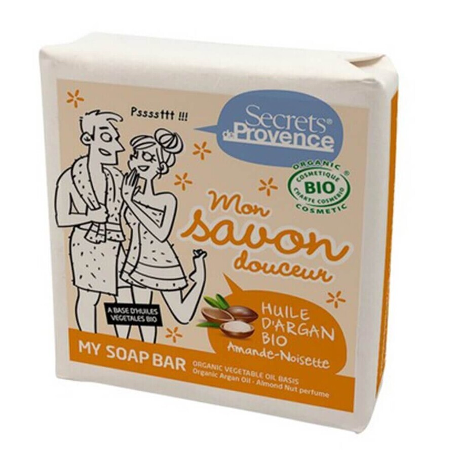 Secrets de Provence Arganoliezeep met Amandel en Hazelnootgeur 100g