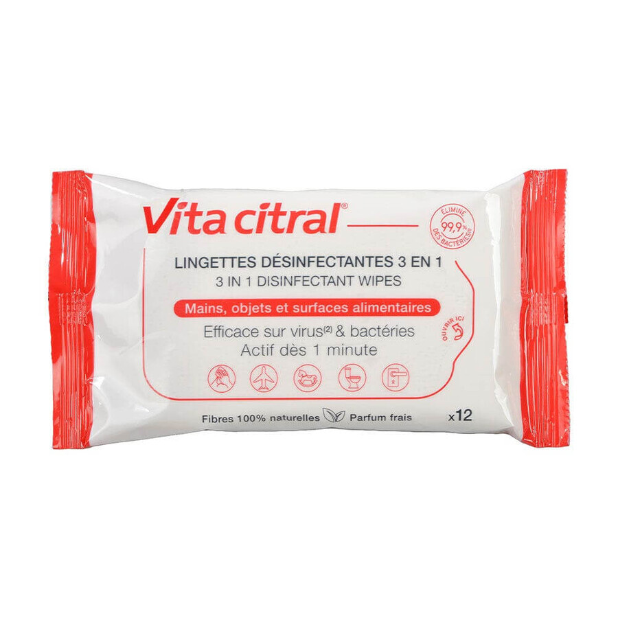 Shop Vita Citral Desinfektionsmittel Wischtücher 3in1 x12 Vita Citral Desinfektionsmittel Wischtücher 3in1 x12