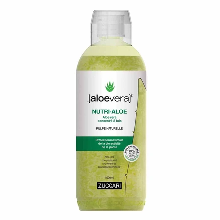 Naturancia [aloevera]2 Zuccari Nutri Zumo puro de aloe vera sin pasteurizar y sin agua añadida x 2 concentrados 1 litro