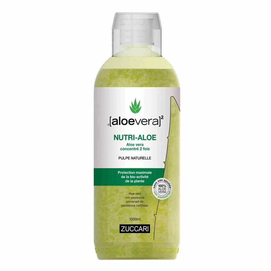 Naturancia [aloevera]2 Zuccari Nutri Zumo puro de aloe vera sin pasteurizar y sin agua añadida x 2 concentrados 1 litro