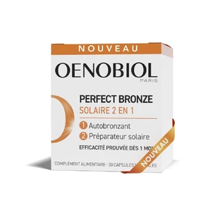 Oenobiol Perfect Bronze I Solari 2 en 1 Autobronceador y protección solar 30 cápsulas vegetales