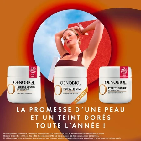 Oenobiol Perfect Bronze I Solari 2 en 1 Autobronceador y protección solar 30 cápsulas vegetales