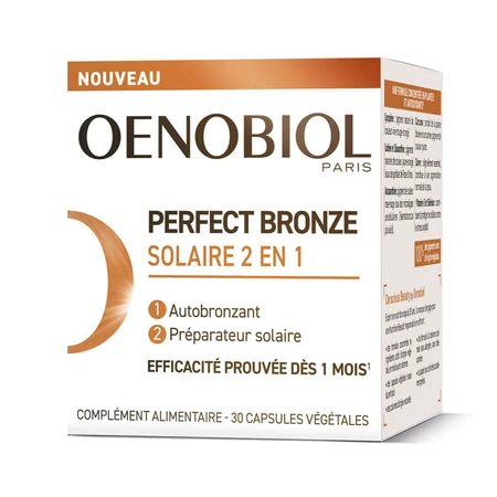 Oenobiol Perfect Bronze I Solari 2 en 1 Autobronceador y protección solar 30 cápsulas vegetales