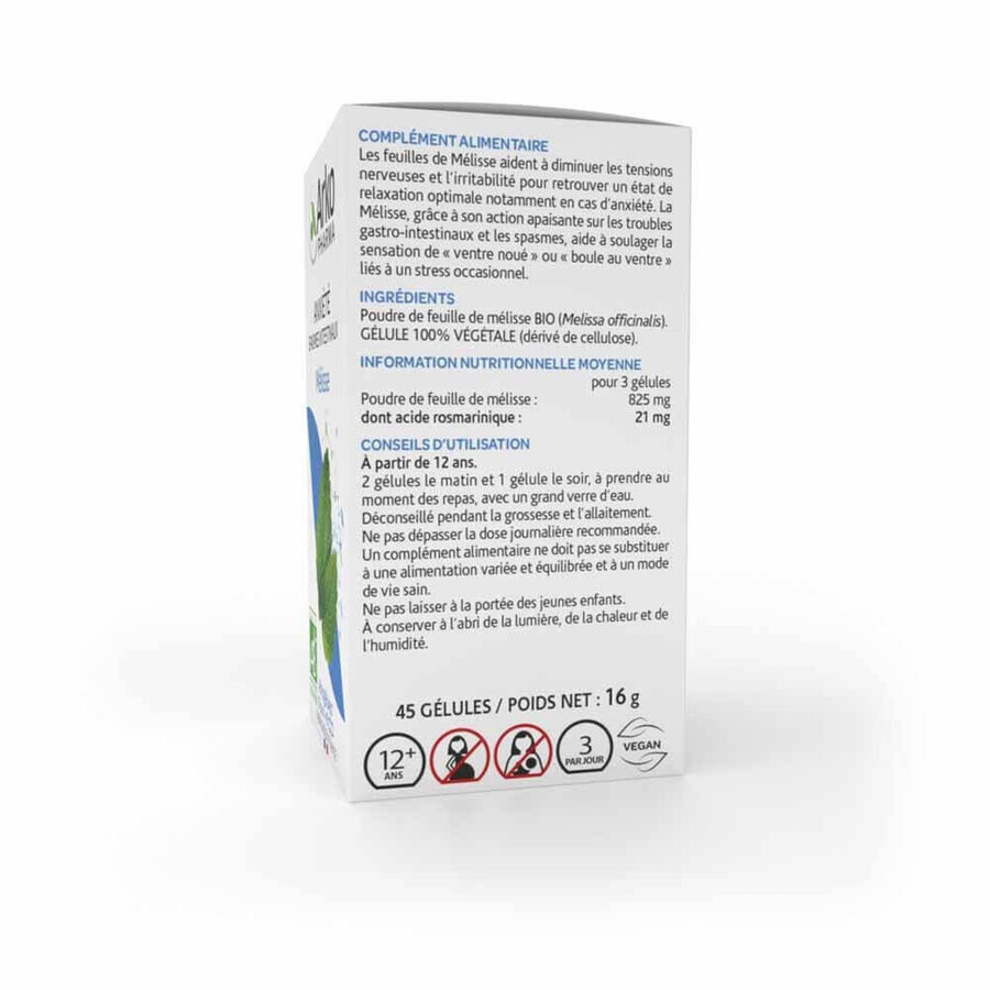 Arkopharma Arkocapsule Anxiety Intestinal Spasms Bio Melissa 45 capsules