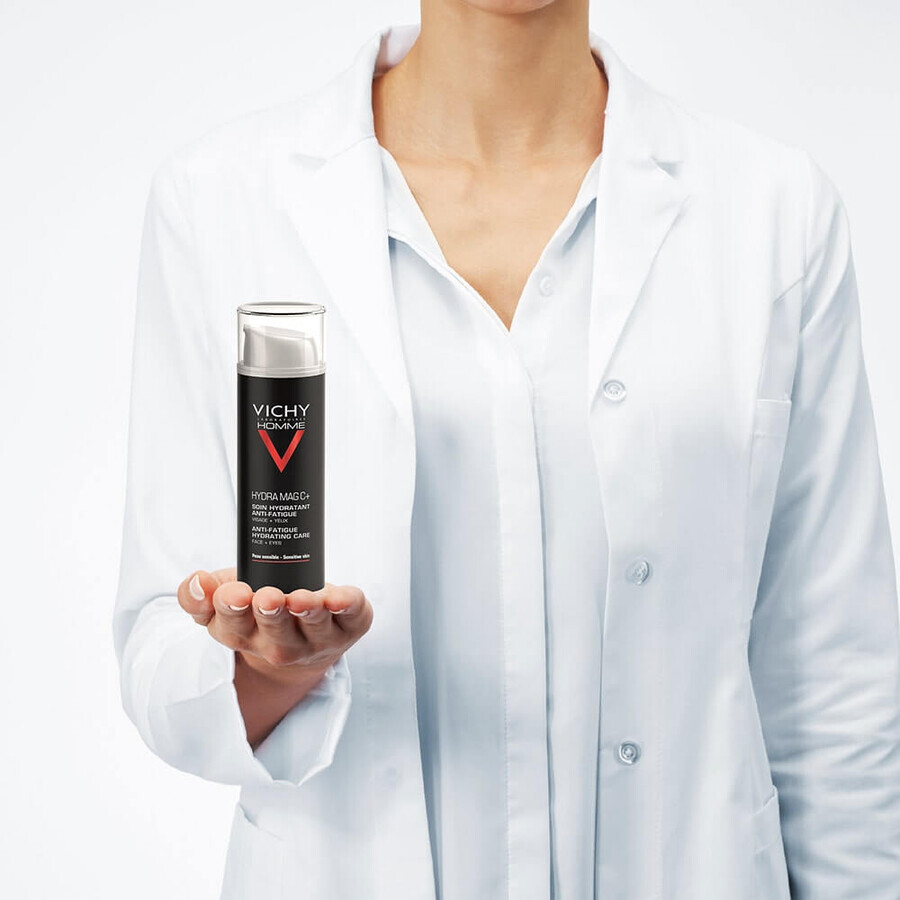 Vichy Men's Anti-fatigue Moisturising Treatment Face and Eyes Hydra Mag C+ Sensitive Skin 50ml Vichy Men's Anti-fatigue Moisturising Treatment Face and Eyes Hydra Mag C+ Sensitive Skin 50ml