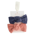 Bachca Barrettes à cheveux avec noeud en gaze de coton x2 Bachca Barrettes à cheveux avec noeud en gaze de coton x2