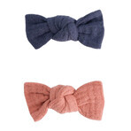 Bachca Barrettes à cheveux avec noeud en gaze de coton x2 Bachca Barrettes à cheveux avec noeud en gaze de coton x2