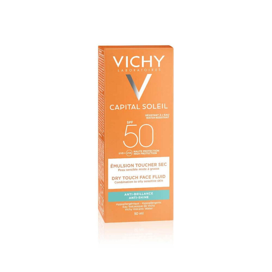 Vichy Capital Soleil Emulsie SPF 50 Efect uscat Anti-strălucire 50ml Vichy Capital Soleil Emulsie SPF 50 Efect uscat Anti-strălucire 50ml