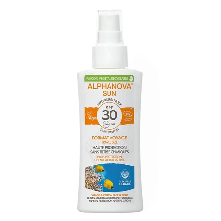 Alphanova Organic Sun Travel Sun Spray SPF30 Bio Gesicht und Körper 90g