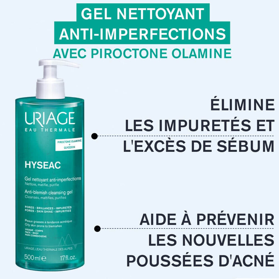 Uriage Hyseac Gel Limpiador Purificante Pieles mixtas o grasas Peaux Mixtes A Grasses 500ml Uriage Hyseac Gel Limpiador Purificante Pieles mixtas o grasas Peaux Mixtes A Grasses 500ml