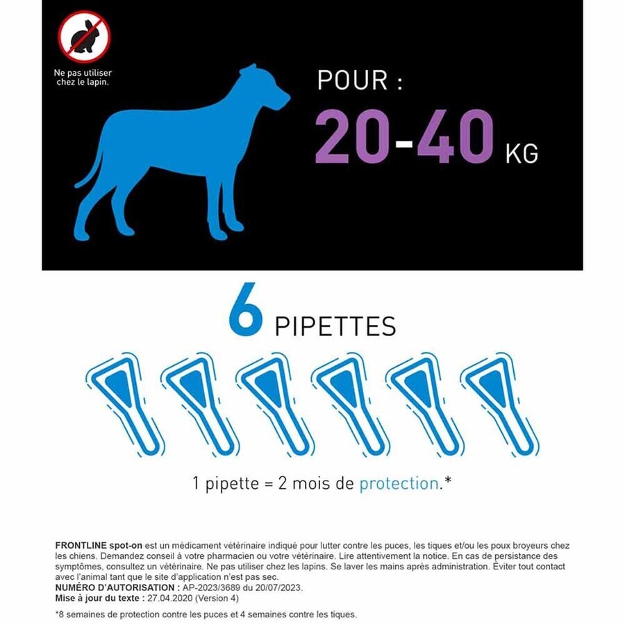 Frontline Spot-on Perro 20-40 kg 6 pipetas 2,68 ml