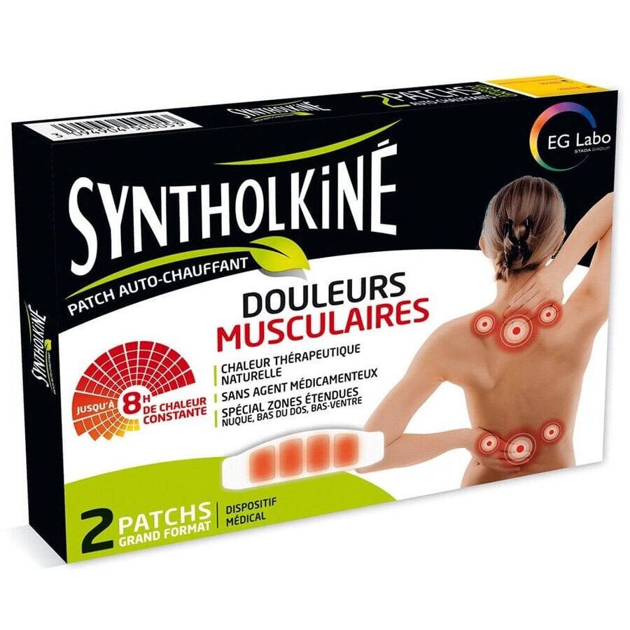 EG Labo SyntholKiné Syntholkine 8-Stunden-Wärmepflaster Muskelschmerzen Große Größe 2pcs