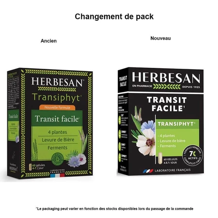 Herbesan Transiphyt Easy Transit 4 planten, biergist en fermenten 60 capsules
