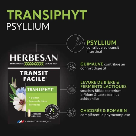 Herbesan Transiphyt Easy Transit 4 planten, biergist en fermenten 60 capsules