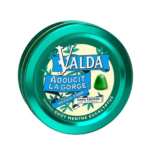 Valda Chicle sin azúcar sabor menta y eucalipto 50g