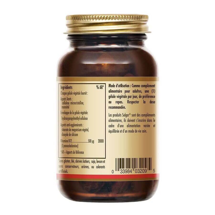 Solgar Vitamin B12 500µg 50 Vegetable Capsules