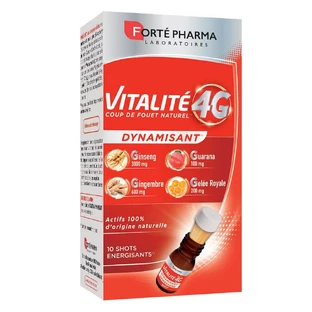 Forté Pharma Vitalité 4G energieshot met ginseng, gember, koninginnengelei en guarana 10 drink valken