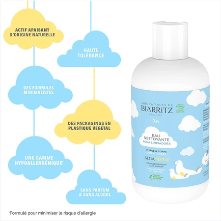 Laboratoires De Biarritz Bébé Eau Nettoyante Bio Visage et Corps 200ml