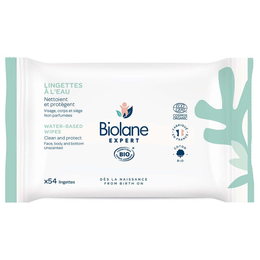 Biolane Expert Lingettes à l'Eau Bio x54